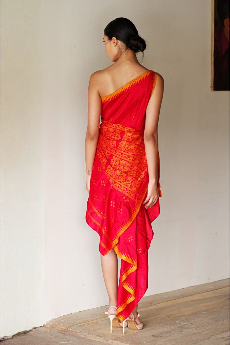 AMBER DRAPED DRESS