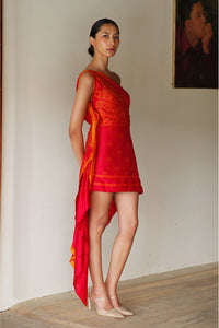 AMBER DRAPED DRESS
