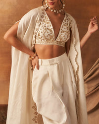 Kundo Whisper Dhoti Cape set