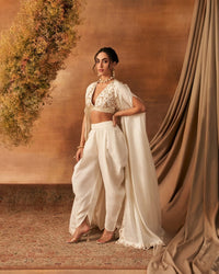 Kundo Whisper Dhoti Cape set