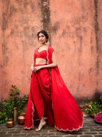 LAL SERENADE CROP DHOTI PANTS SET