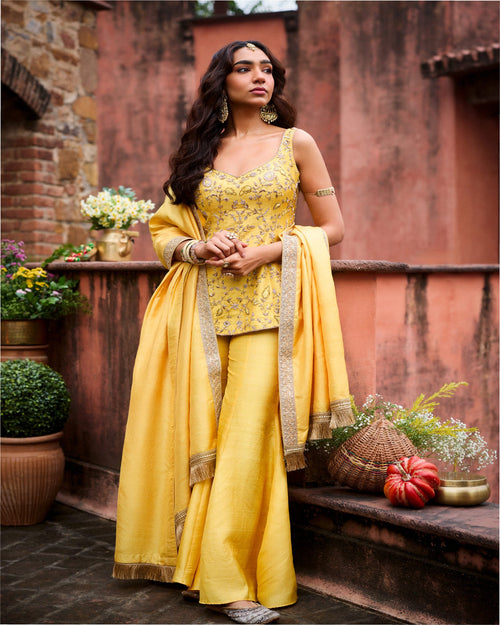 SUNEHRI SHEEN SHARARA SUIT