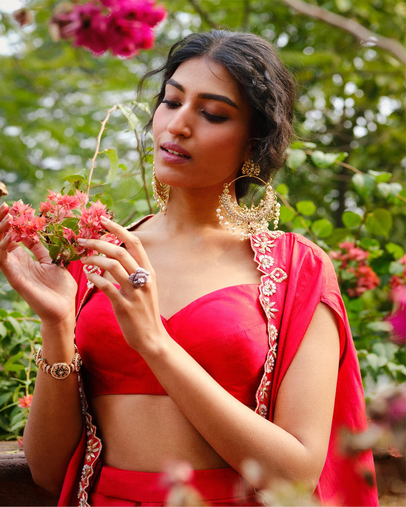 LAL SERENADE CROP DHOTI PANTS SET